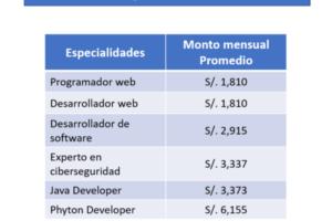 sueldos desarrollo